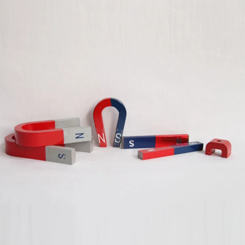 Alnico Horseshoe Magnet attracting metal objects, showcasing its powerful magnetic force