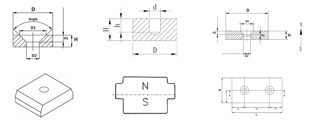 Customized design drawings of magnet shape and size