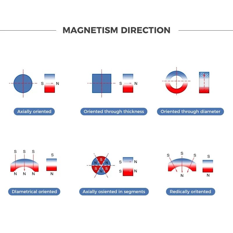 Magnetization direction and magnetic field distribution