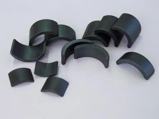 Ferrite magnet placed in a setup mimicking high - temperature, corrosive, and high - frequency environments